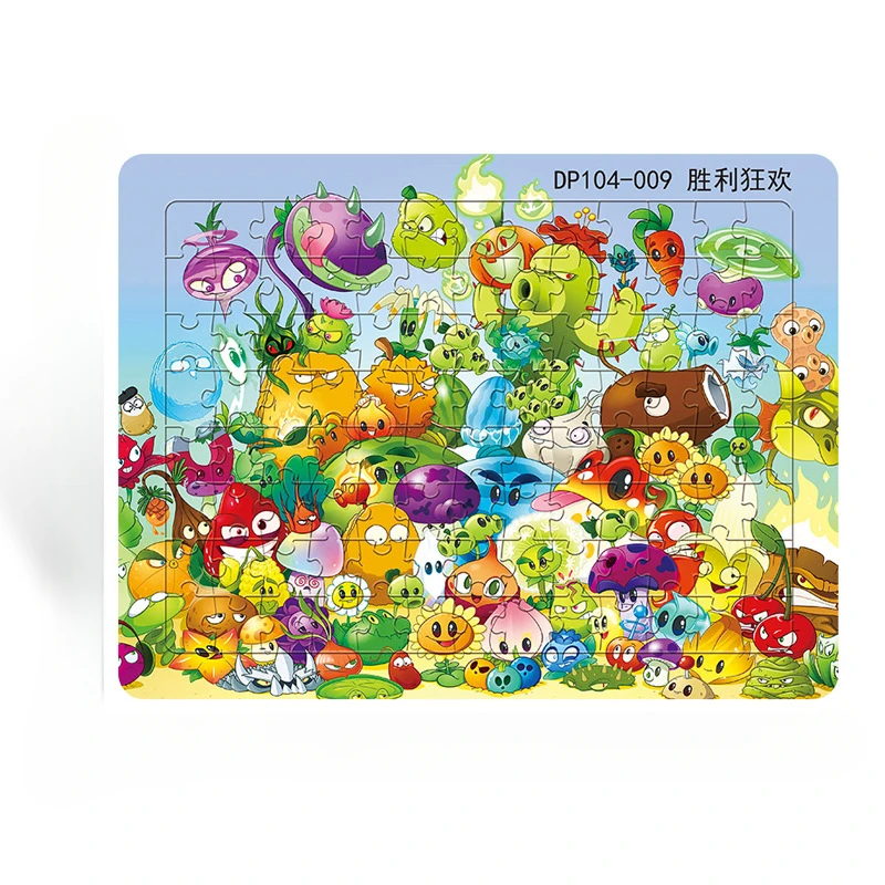 Creative Plants Vs. Zombies Puzzle Cartoon Classic Game Pattern Square Assembly Puzzles Develop Toys for Kids Christmas Gifts