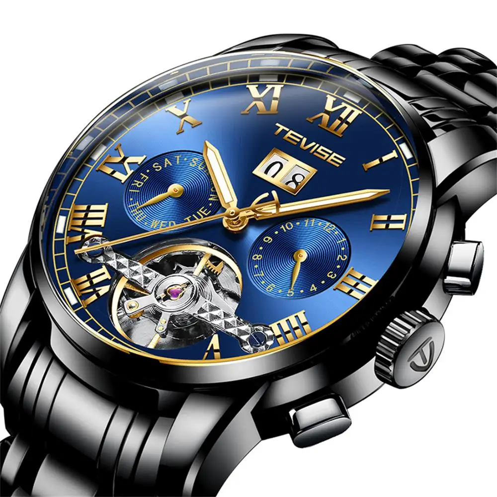 TEVISE Mechanical Watch for Man Top Brand Luxury Watch Stainles Steel Business Waterproof Luminous Wristwatch