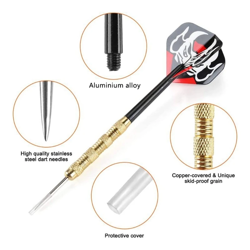 Steel Tip Darts Set Durable Anti Drop Needle Professional All Metal Darts