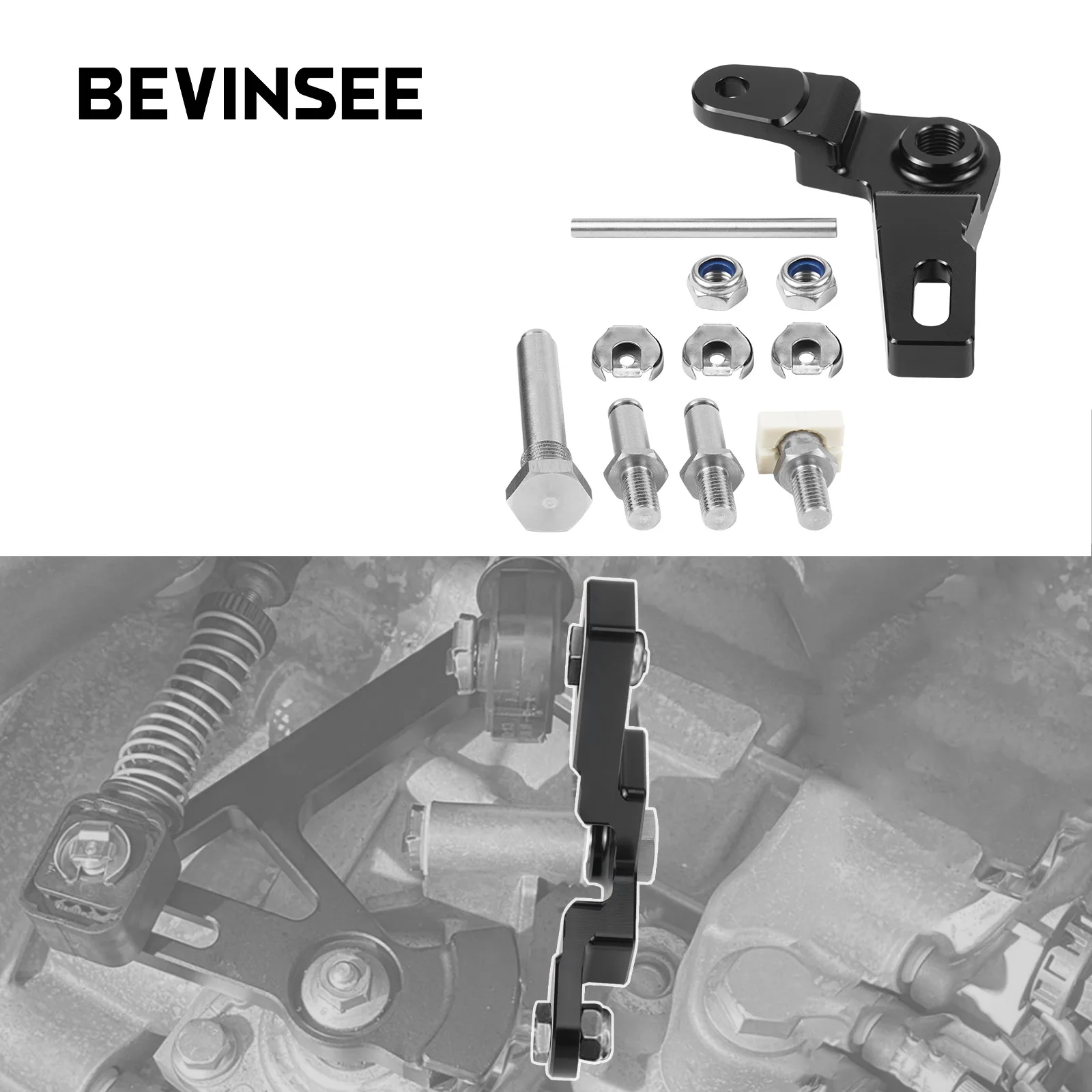 BEVINSEE Adjustable Short Shift Kit Relay Lever for MQ350 6 Speed Manual 02M 02Q, for Volkswagen for Golf GTI,for Audi A3 TT SQ2