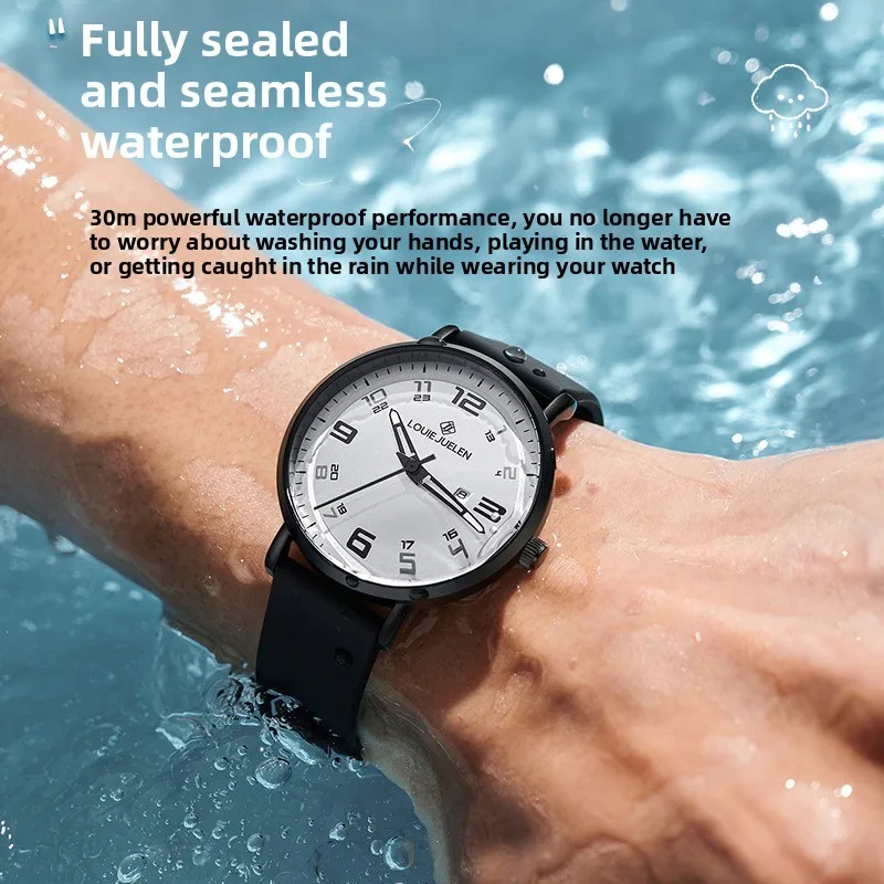 Teenagers Quartz Wrist Watch Waterproof Luminous Clear Digital Dial Calendar Boys Daily Watch