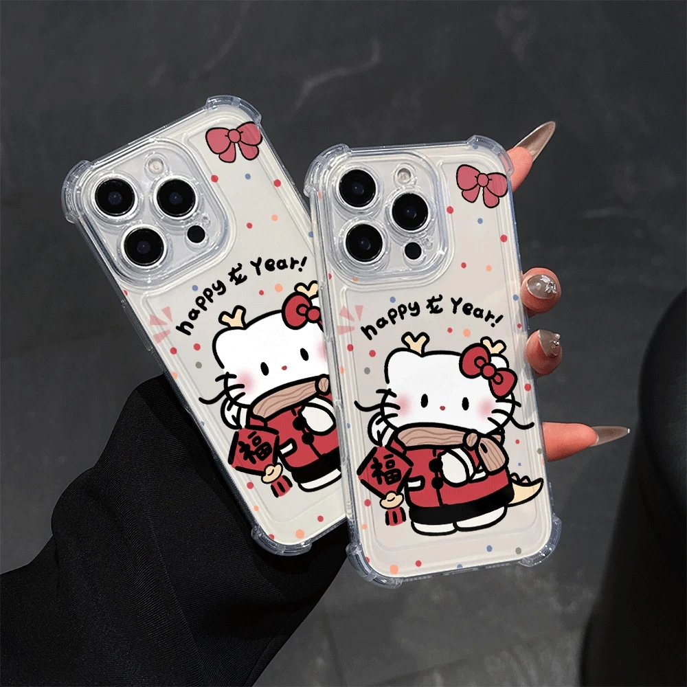 Custodie per cellulari Sanrio per IPhone 14 IPhone 16/15/14/13/12/11/x/xs/xs Max Custodia per telefono trasparente per ragazze Hello Kitty Cartoon Toys