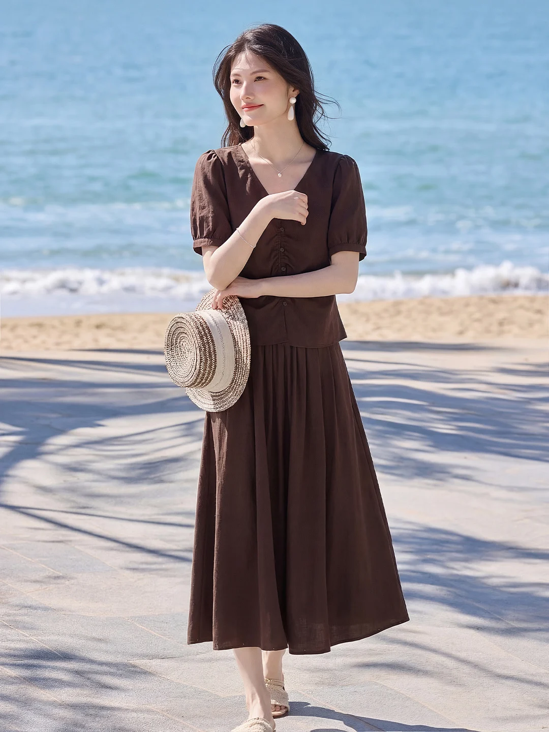 

Xin Fei Yu Summer New Cool Texture Light Maturity Style Women's Set Half Skirt Top Breathable Lightweight Casual Fashion