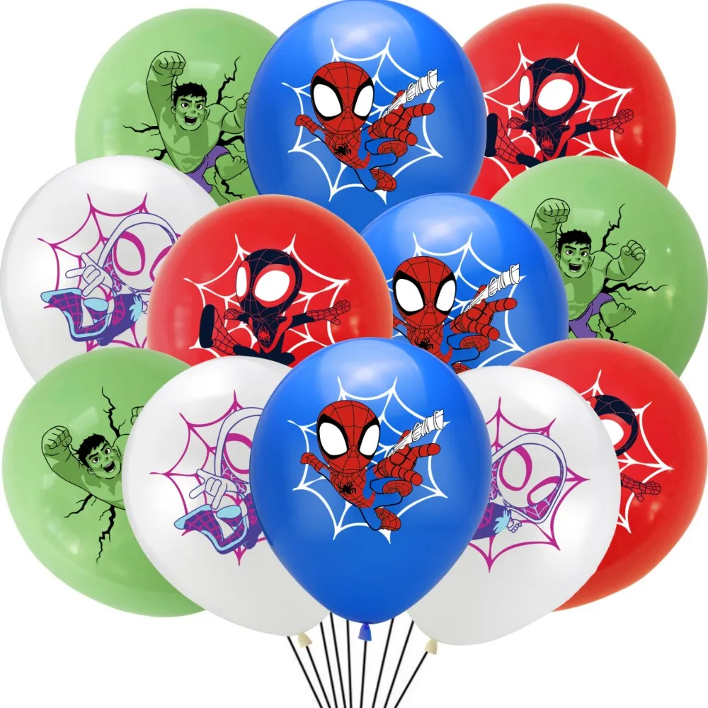 Spidey and His Amazing Friends Latex Balloons Cartoon Superhero Birthday Party Decorations For Kids Baby Shower Party Supplies