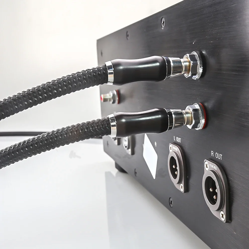 NewAudiocrast مرحبا نهاية 6N الفضة النقية كابل RCA HiFi الصوت ربط خط مطلي المكونات الفضة مطلي خشب الأبنوس خشب الصندل RCA Rosewo