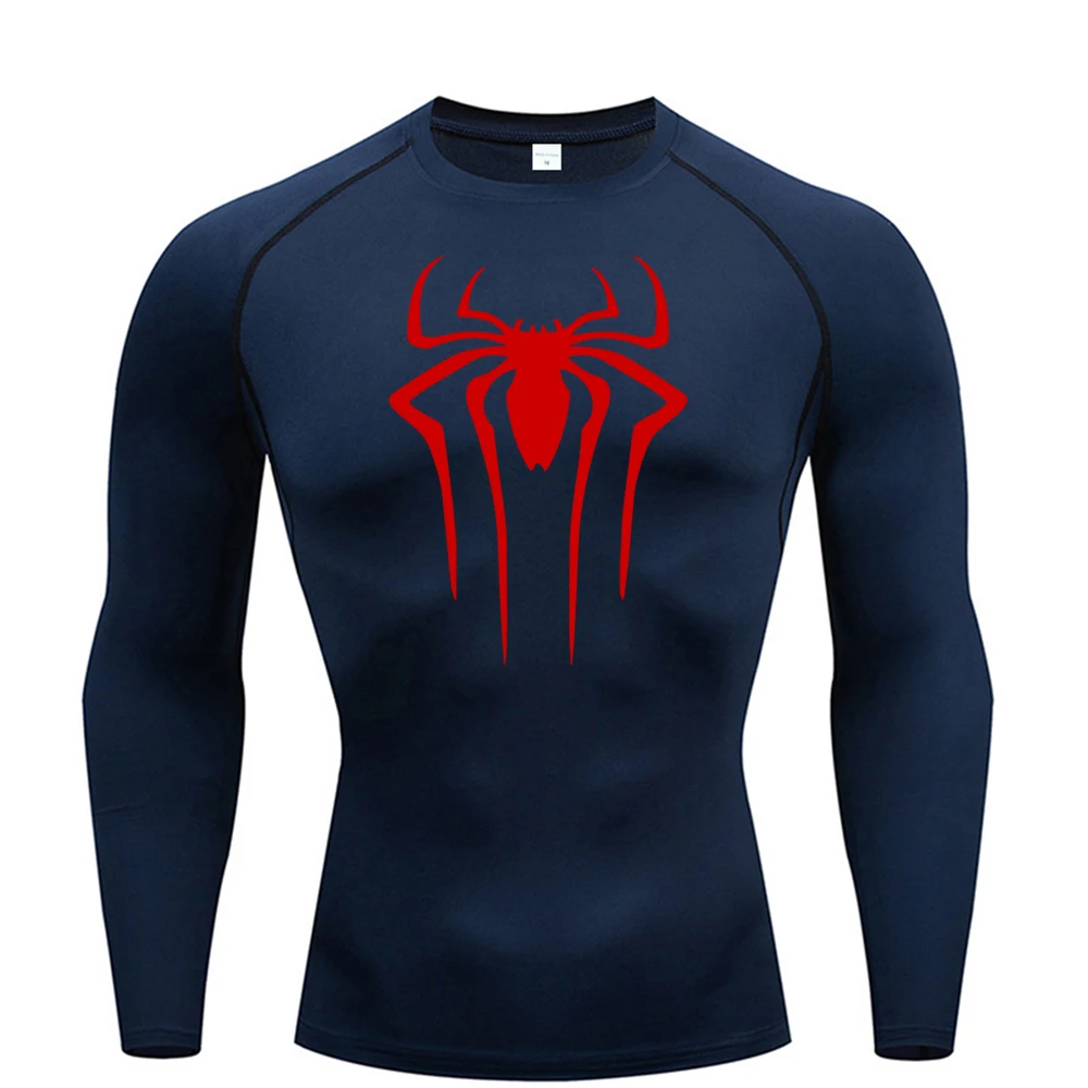 Compression Shirt Men's T-Shirt Long Sleeve Black Top Fitness Sunscreen Second Skin Quick Dry Breathable Casual long T-Shirt 3XL