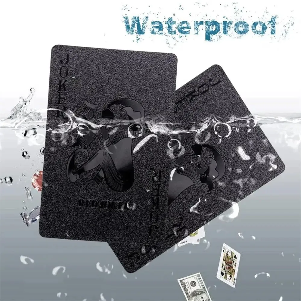 Cool Black Gold Waterproof Playing Cards, a Deck of Playing Cards Containing Christmas, Halloween, Thanksgiving Gifts, Game Gift