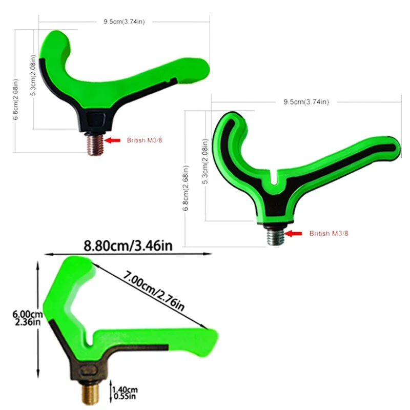 رأس مسند قضيب عالمي لقضبان طنانة الصيد، قضيب تغذية بلاستيكي متين يدعم مرفق الرأس لصيد سمك الشبوط والدورة #3