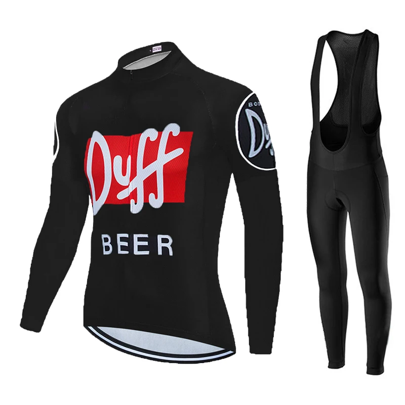 Cycling Jersey Set 2024 DUFF Men Long Sleeves Bike Suit 19D Gel Pad Pants Autumn MTB Maillot Ciclismo Clothing Bicycle Uniform