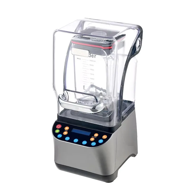 2200W High Power Commercial Blender Multifunctional Heavy Duty Smoothie & Milkshake Soundproof Cover for Household & Hotel Use