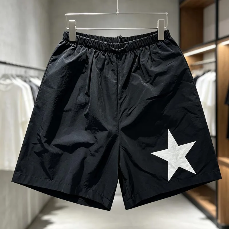 Streetwear Brand KANYE WEST Casual Shorts Black Loose Breathable Sports Shorts Men Women