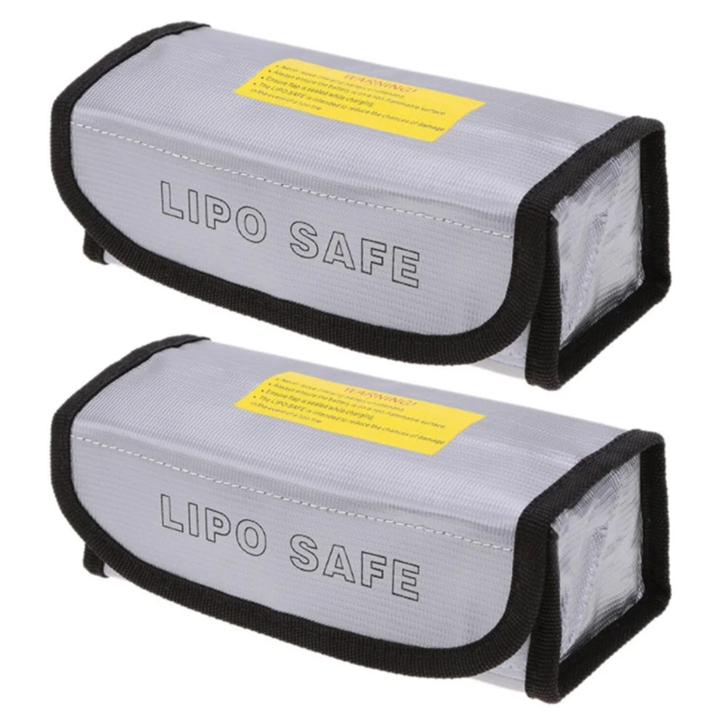 2 Pieces Lipo Bags,Fireproof Battery Safe for Case Explosionproof Storage Guard for Charging & Storage Dropship