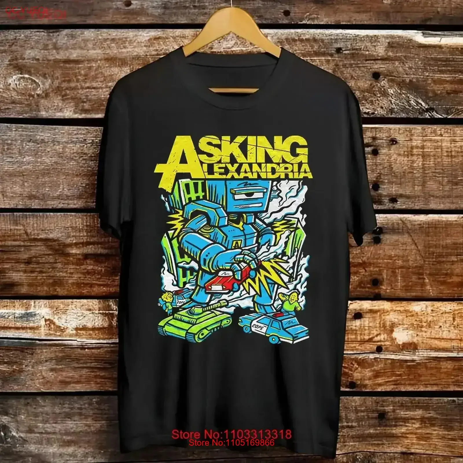 Camiseta Asking Alexandria Band Killer Robot talla completa S 5XL vintage lavado gráfico Top para uso diario suave transpirable Unisex