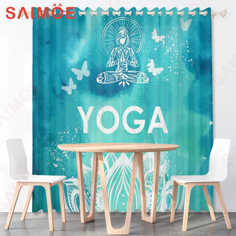 HD Classic Girls Sports Yoga Curtain Solid Color Background Thin Polyester Fabric Office Yoga Studio Custom Decoration with Hook