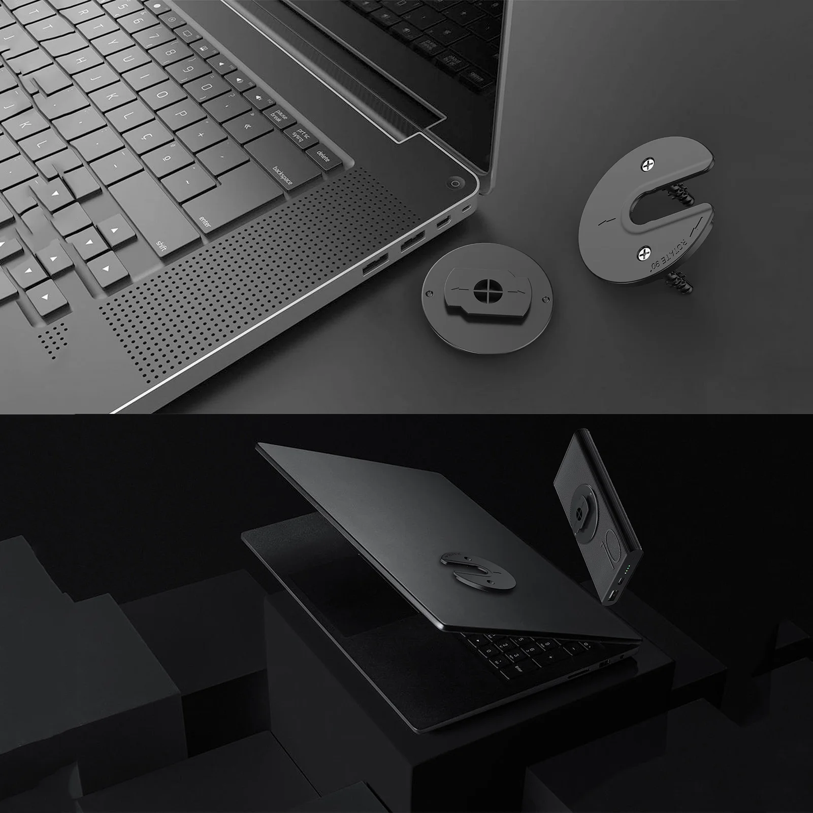 2pcs Universal แท็บเล็ต Wall Mount ปรับ 90 องศาหมุนแล็ปท็อป Router Fit ForIMac/Kindle/e-Reader Bracket