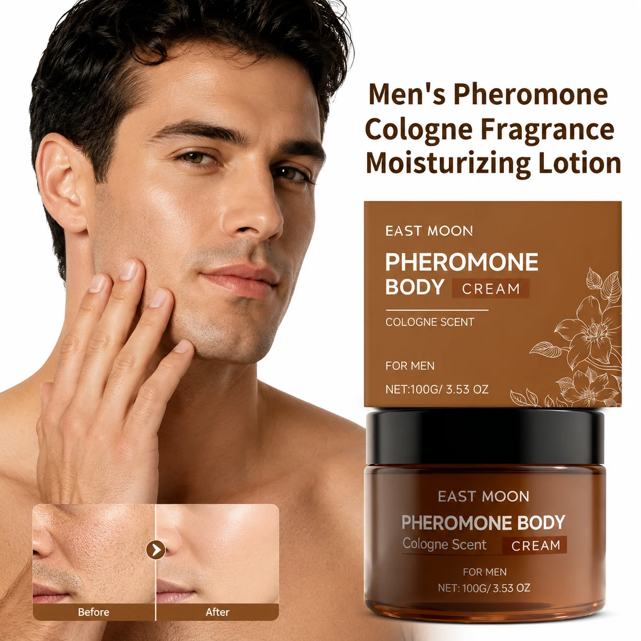 Long Lasting Cologne Body Cream for Men Lightweight Nourishing Moisturizing Lotion Fresh Masculine Fragrance Non Greasy Finish