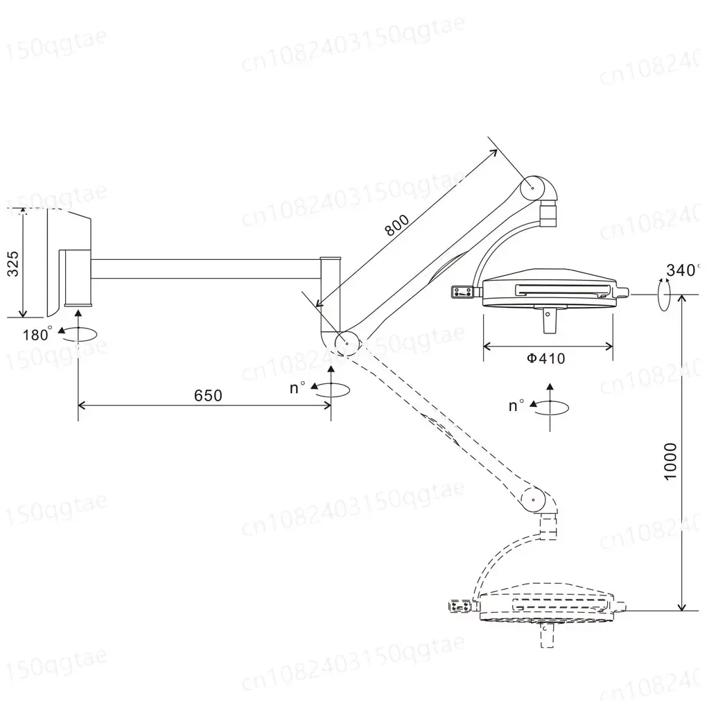 Medical Theatre Room Double Dome Shadowless LED Portable Wall Mounted Surgical Operating Light