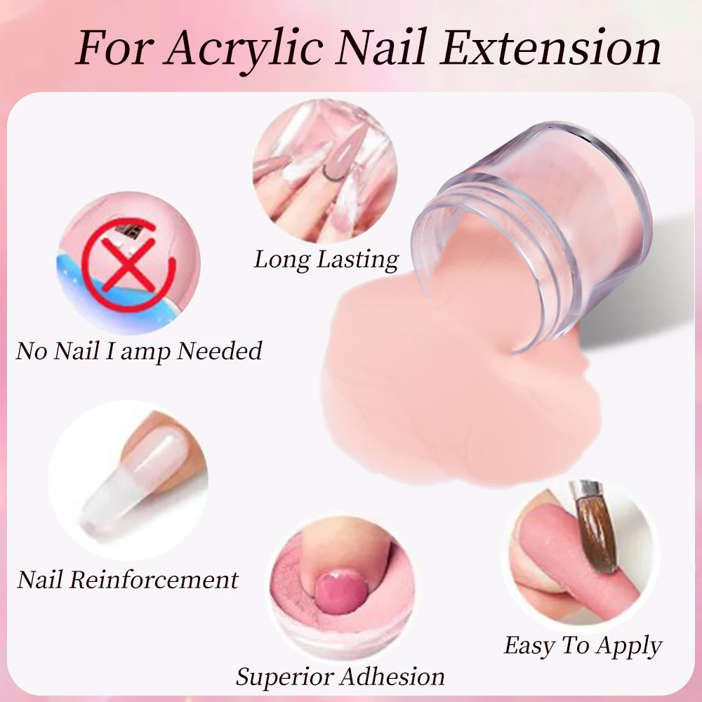 1 OZ/caja acrílico y polvo de inmersión para uñas desnudo/rosa 2 en 1 polímero de cristal profesional para tallar pigmento de flores manicura arte en polvo *