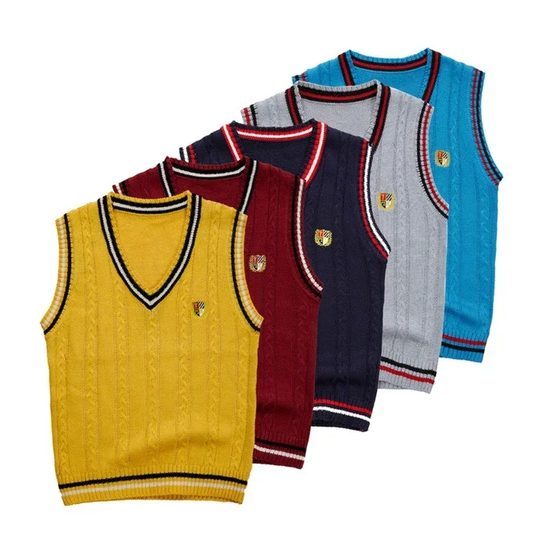 Autunno ragazzi maglione gilet vestiti bambino bambino caramelle colore maglia gilet lettera del fumetto felpe Casual per pullover per bambini