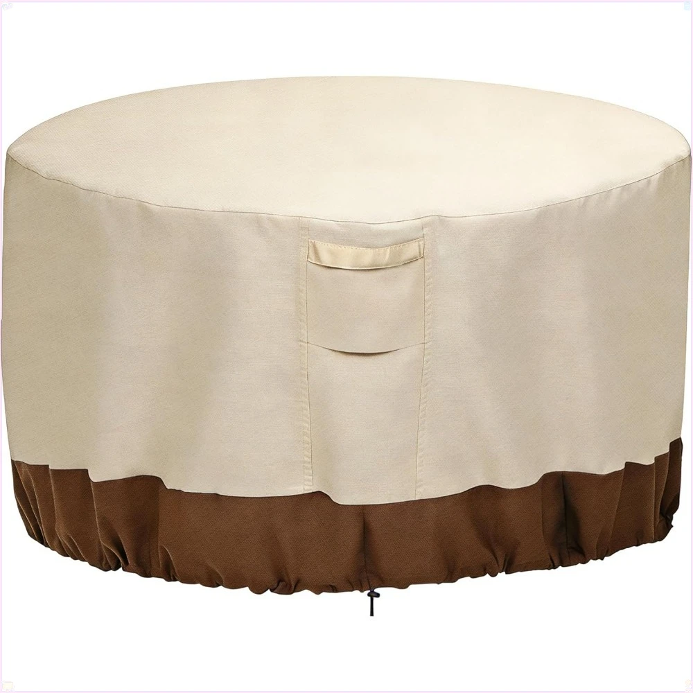 

Круглое покрытие для костровой чаши, 100% водонепроницаемое круглое покрытие для костровой чаши на террасе, с вентиляционными отверстиями и ручками.