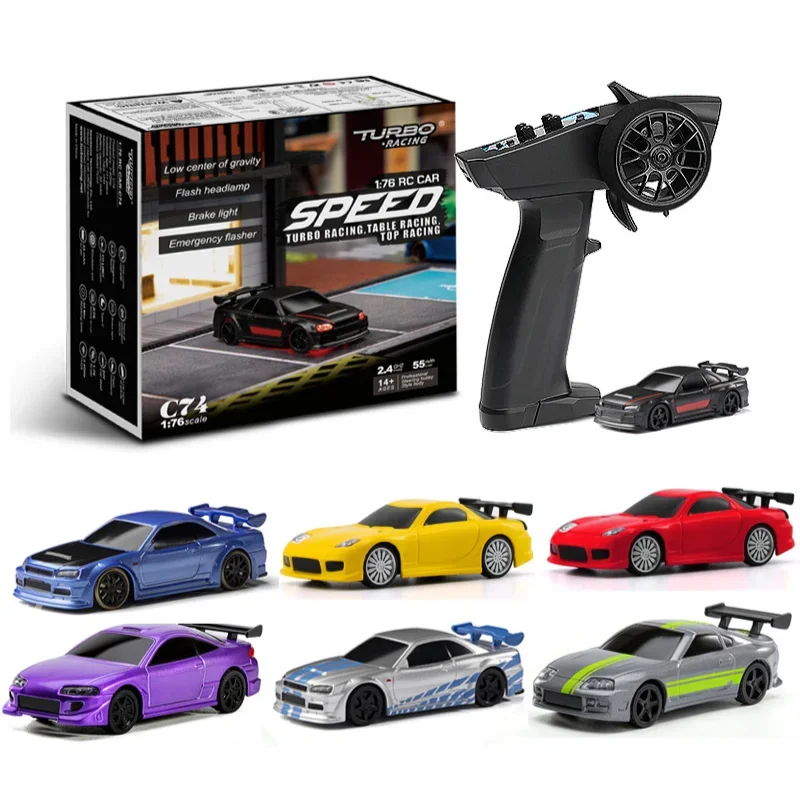 1:76 Drift RC Car With Gyro Radio Full Proportional Remote Control car RTR Kit For Kids and Adults Drift rc cars