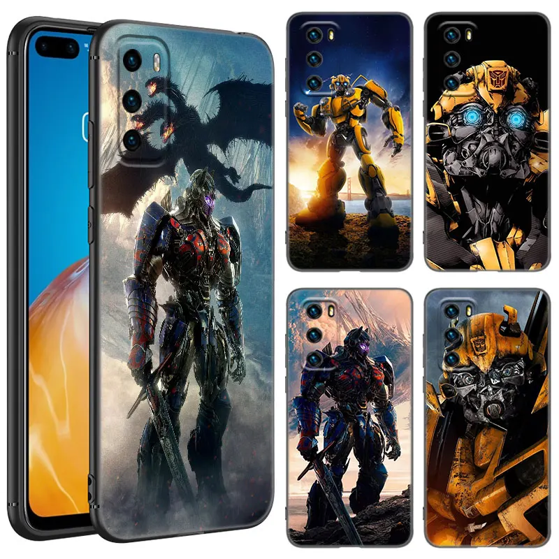 Transformers Bumblebee Black Phone Case For Huawei P10 P20 P30 P40 Lite P50 P60 Art P50E P Smart Z 2018 2020 2021 Pro 2019