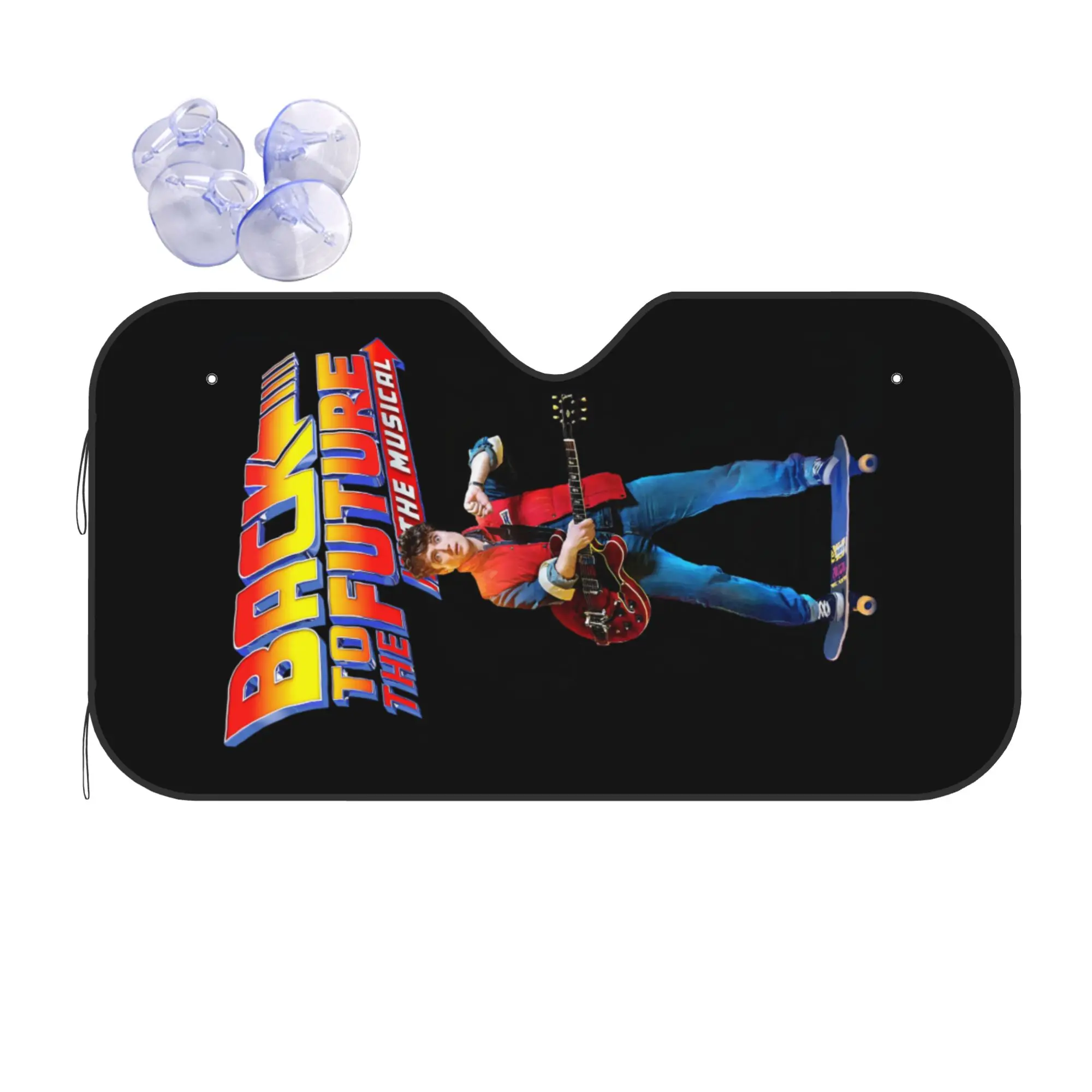 Back To The Future Car Front Windshield Sun Visor Car Sun Shade Heat Insulation Cover The Musical Aluminum Foil Car Sunshade