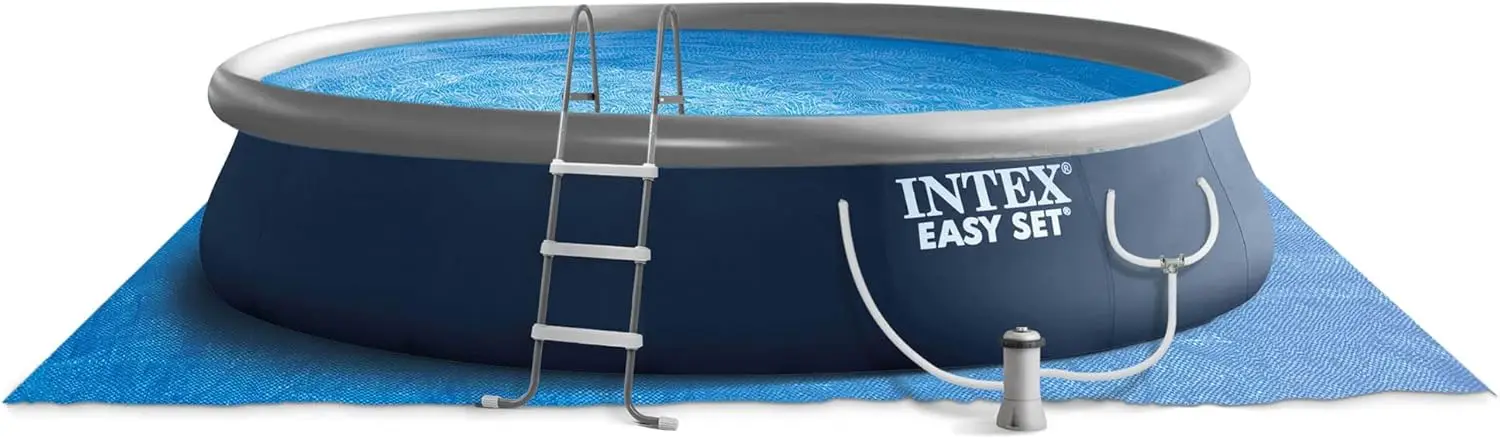 

Intex Easy Set 15' x 42" Round Inflatable Outdoor Above Ground Swimming Pool Set with 1000 GPH Filter Pump, Ladder, Ground Cloth