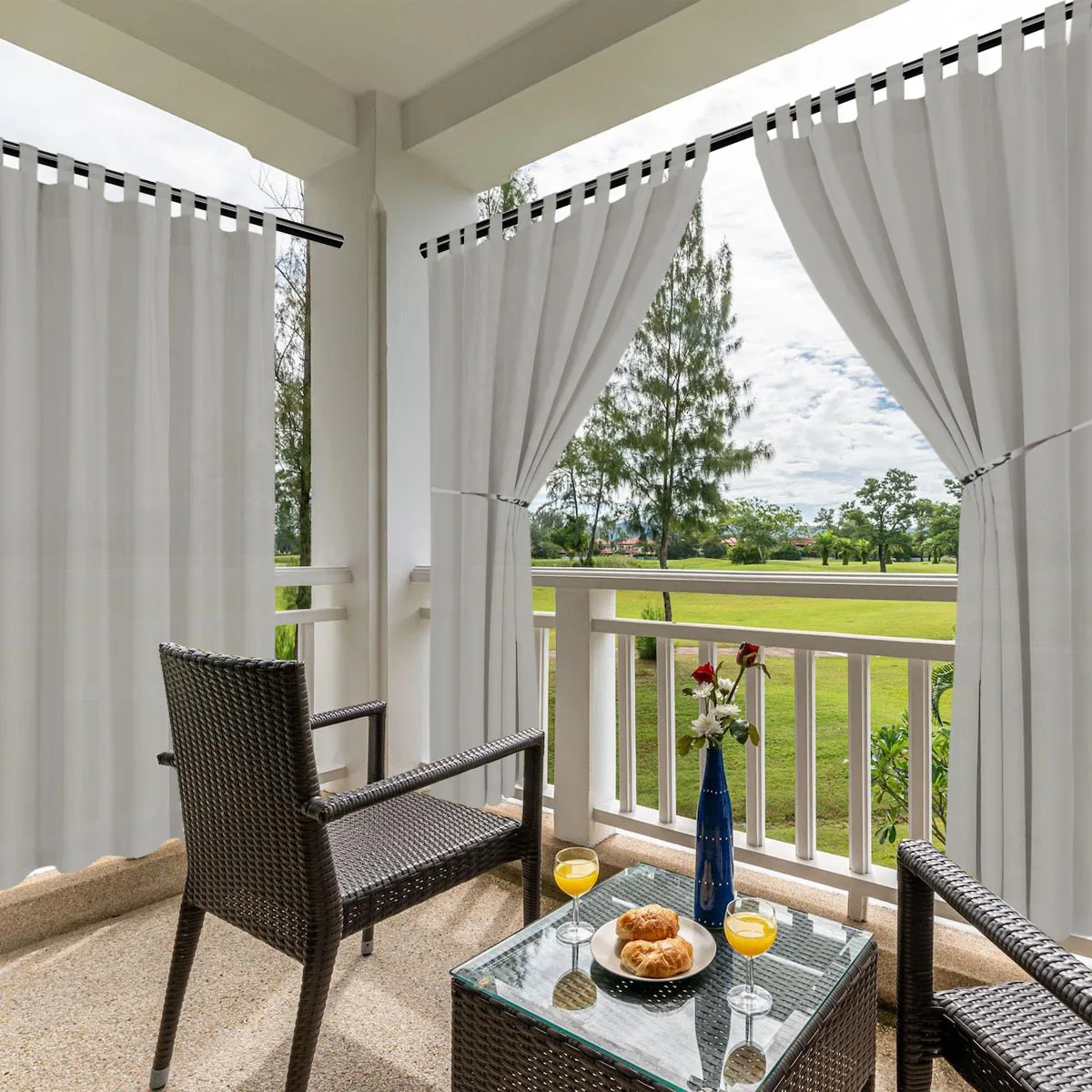 1PC, Waterproof Outdoor Curtains for Patio, Premium Privacy Weatherproof Tape top Outside Curtains for Porch, Pergola, Cabana image 3