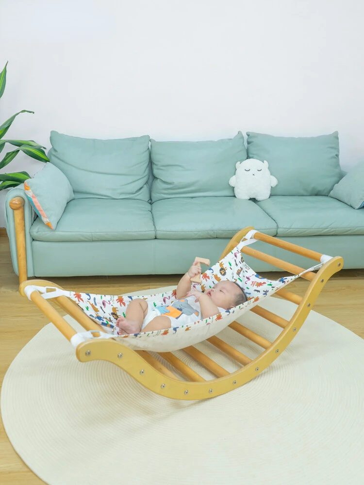 Children\'s climbing frame hammock cloth art swing arc slide seesaw cradle baby home