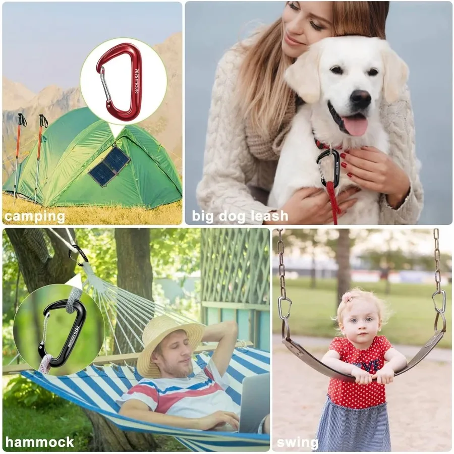 12KN 2697 رطل مشابك حلقة تسلق خفيفة الوزن شديدة التحمل، معدات مثالية (12 4 5 عبوات) #5