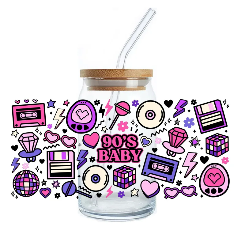 

15PCS Ready To Transfer Uv Dtf Cup Wraps Custom Wraps For 16oz 20oz Libbey Glass Mugs Coffee Cups Tumblers Sticker