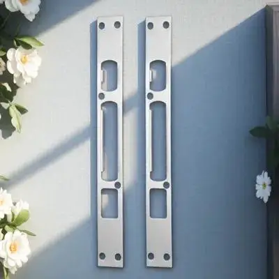

2Pcs Door Reinforcement Plate Stainless Steel Security Strike Plate Front Door Reinforcement Kit Prevent Kick-