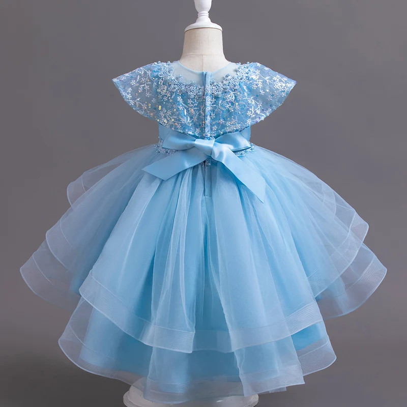 T245 Girl\'s Clothing Princess Dress Girl Wedding Dress Kids Baby Evening Trailing Dress