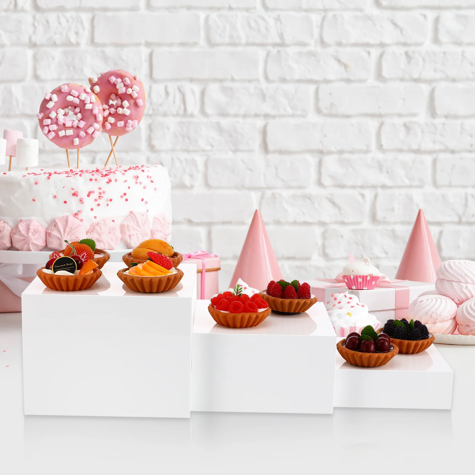 

1 set 1 Set Food Display Stands Cube Risers For Buffet Table Dessert Display Set Acrylic Cupcake Holder Party Catering Supplies