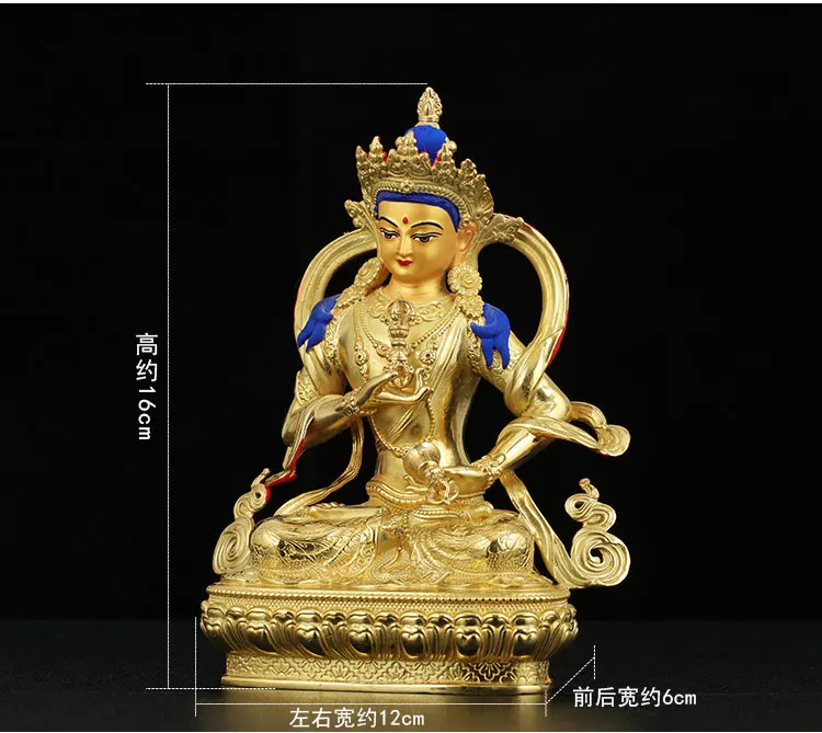 5A GOOD # bless Safety Talisman efficacious Gold-plated Vajrasattva mahasattva Namo Buddha brass statue