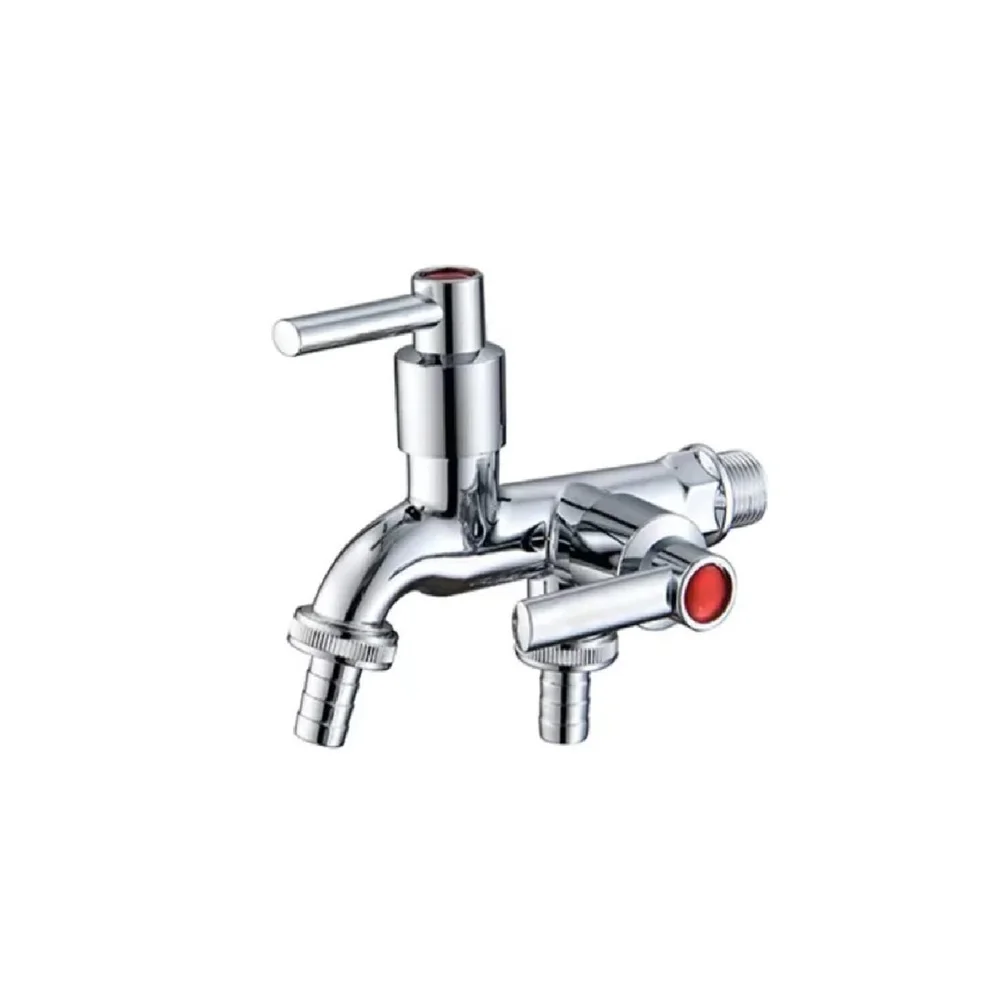 ABS Plastic Chrome Electroplated Wall Mounted Faucet with Dual Handles for Laundry Sink and Washing Machine Compatibility