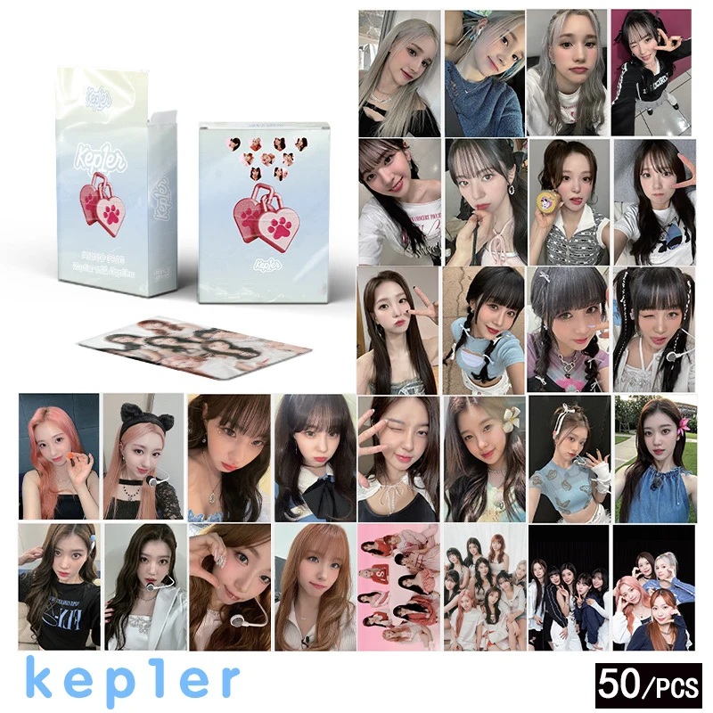 cartao laser para meninas novo album pequeno cartao fotografico impressao de grupo bonito presente fan kpop 50 cartoes por conjunto kep1er 01