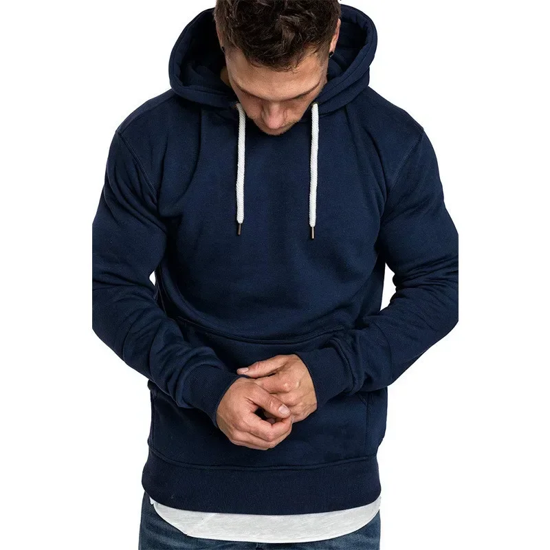 Heren Workout Hoodie Lichtgewicht Gym Atletisch Sweatshirt Mode Pullover Capuchon met Zak 2023