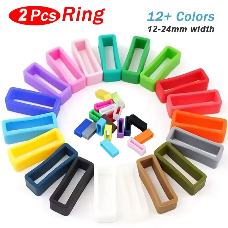 4pcs Silicone Strap Ring 12 14 16 17 18 19 20 22 24 26mm Waterproof Loops Security Holder Watch Accessories Rubber Band Keeper