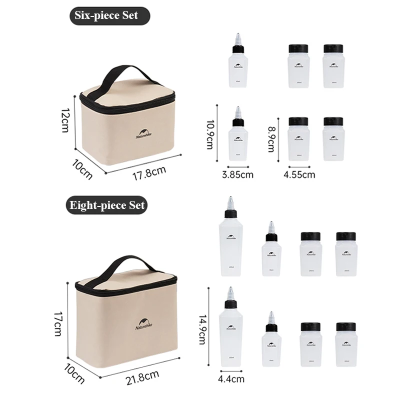Naturehike Camping Seasoning Bottle Set Portable Dispenser Storage Container Picnic BBQ Camping Supplies with Storage Bag