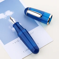 MAJOHN New Colorful trasparente Q1 Cute Short Pen placcato oro bicolore Big Sharp Point Writing Practice Small Fat Pen Ink Pen