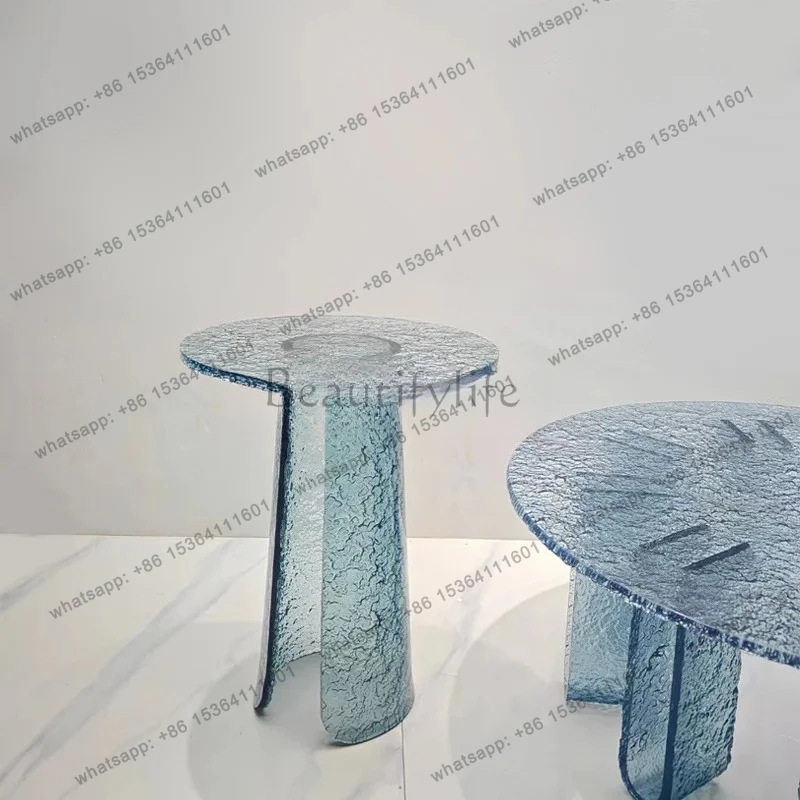 modern art Rubik's Cube coffee table new water ripple round movable hotel small apartment corner table