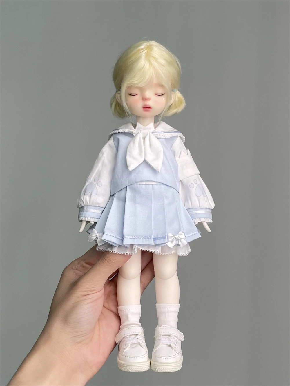 BJD doll clothes suitable for 1/6 size 1/3hat Cute Meow Search Team clothing set doll accessories (4 points)