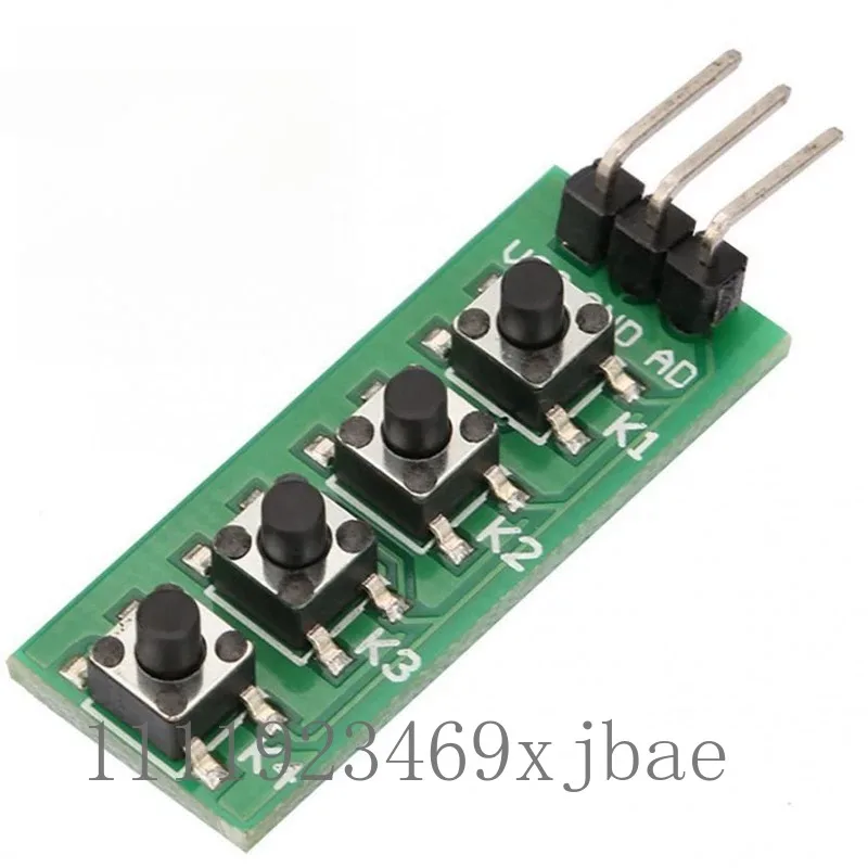 4 Channel Analog Push Button Module, Single Line AD Detection Electronic Building Block