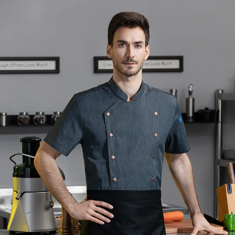 Professionele Chef-Kok Jas Licht Kok Uniform Food Service Kookkleding Cafetaria Werkkleding Gemakkelijk Schoon Te Maken Kwaliteit Keukenshirt