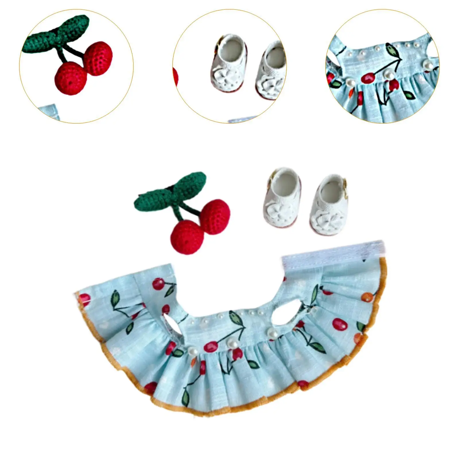 Set di vestiti per bambole di pezza, scarpe per bambole e accessori per capelli, mani fai da te per i bambini Crea le tue bambole per bambole da 6,69 pollici