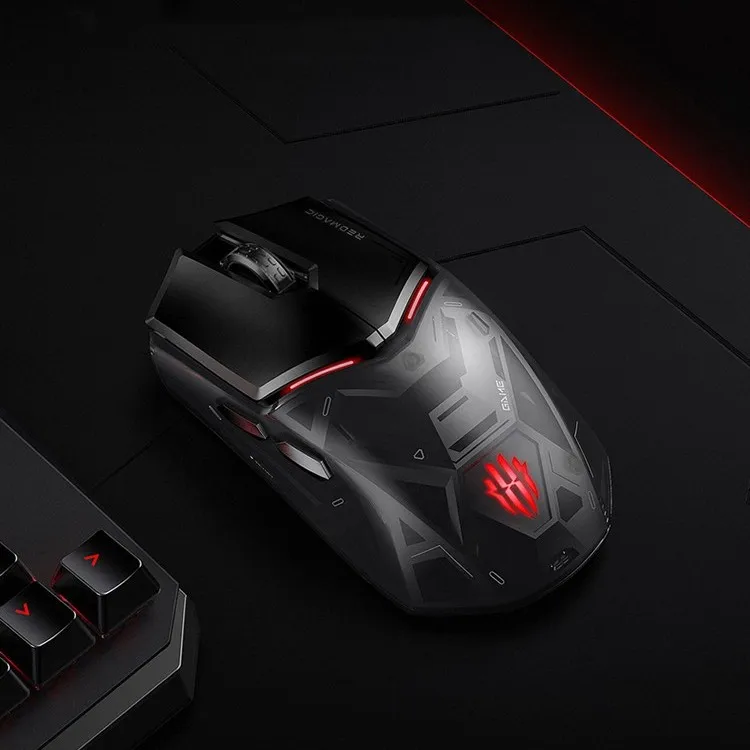 

Nubia Redmagic Bluetooth Mouse 3 Mode Tritium Blade Black Transparent Lightweight RGB Esports Gaming Wireless Mechanical Mouse