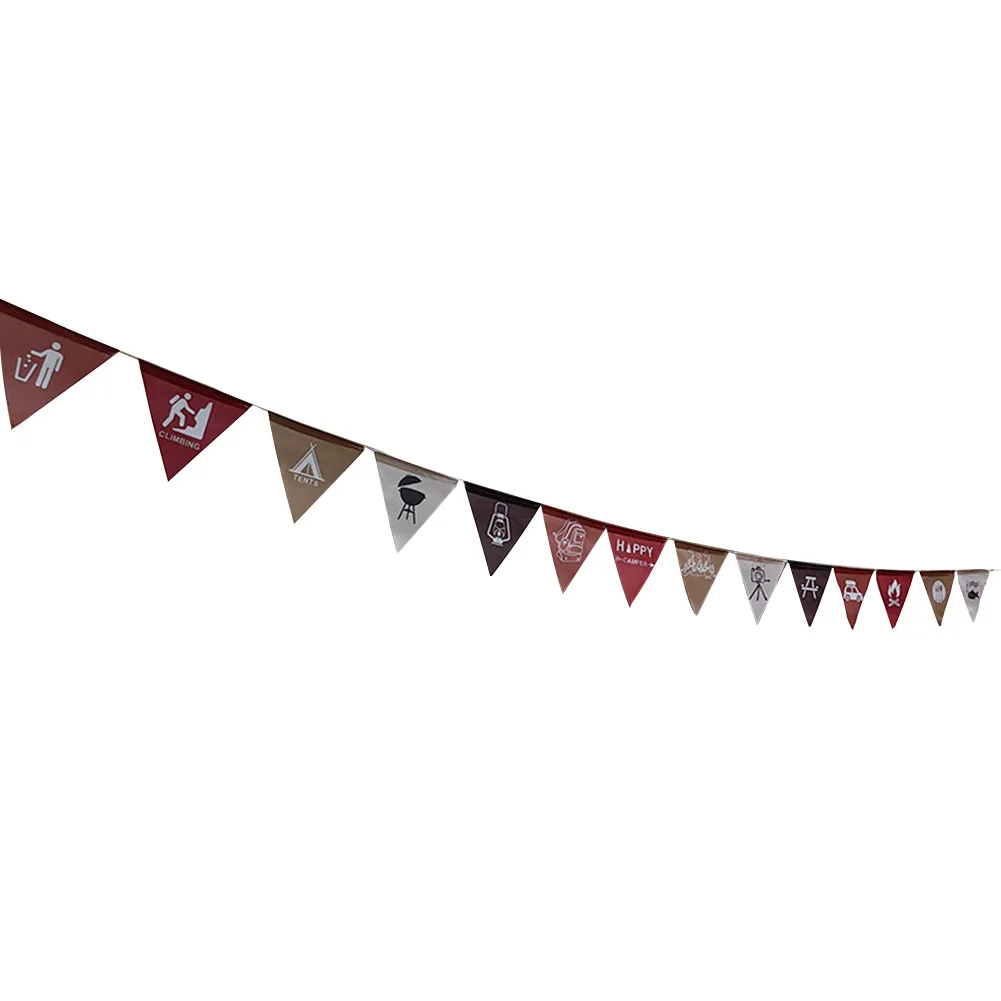 Tent Camping Flag Pennant Decoration Premium Material Perfect for Enhancing Your Outdoor Environment (Green/Beige)
