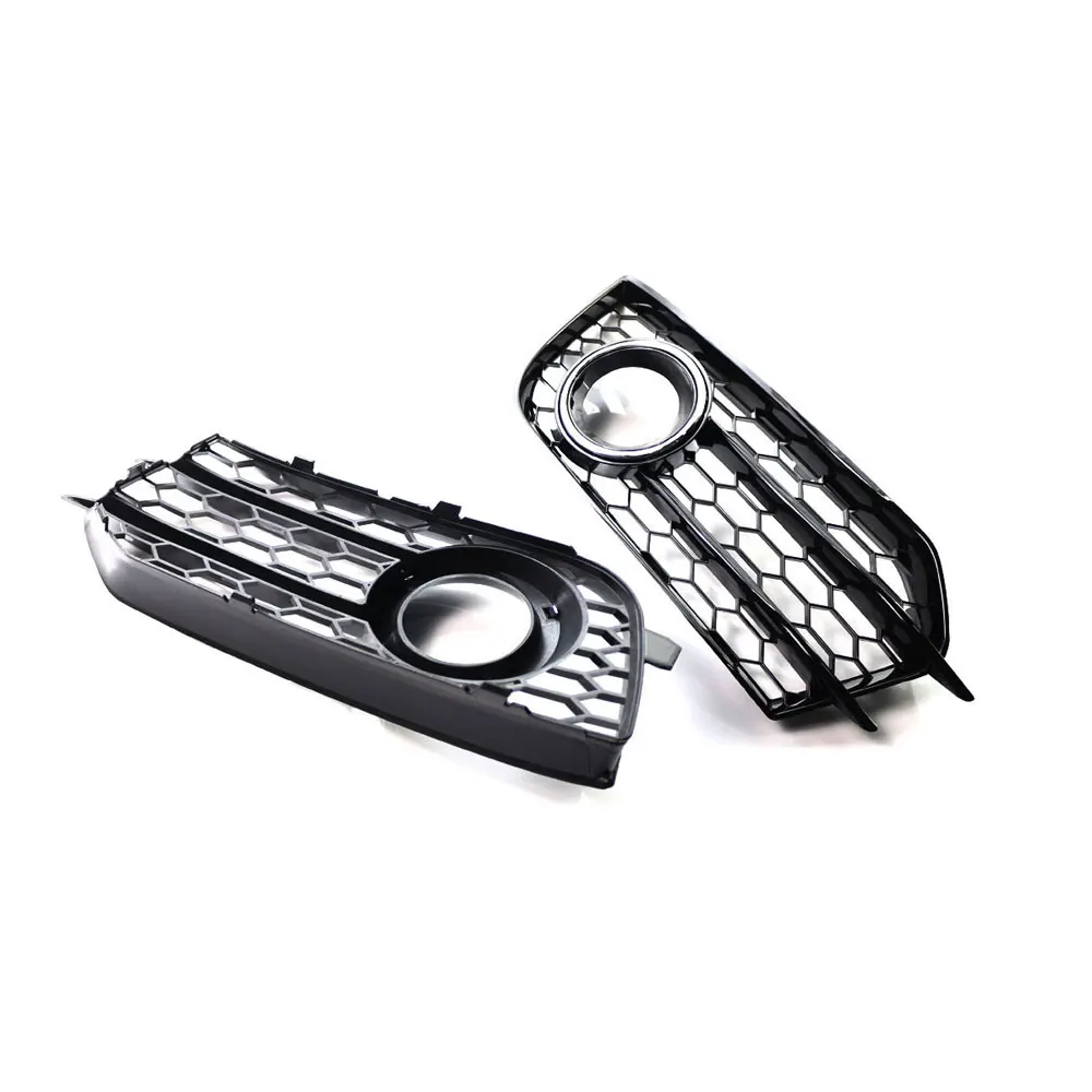 Osłona lampy przeciwmgielnej samochodu Siatka o strukturze plastra miodu Sześciokątna przednia kratka Grill Chrom Czarny Do Audi A1 8X 2010-2014 8X 0807681 A 8X 0807682 A